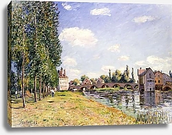 Постер Сислей Альфред (Alfred Sisley) The Moret Bridge in the summer, 1888
