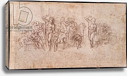 Постер Микеланджело (Michelangelo Buonarroti) Study of Figures for a Narrative Scene