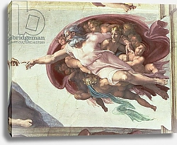 Постер Микеланджело (Michelangelo Buonarroti) Sistine Chapel Ceiling: The Creation of Adam, detail of God the Father, 1508-12