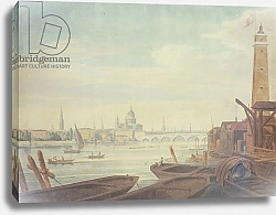 Постер Школа: Английская 18в. View of the Temple, St. Paul's, and Blackfriars Bridge, from Maltby's Shot Manufactory, 1760