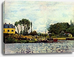 Постер Сислей Альфред (Alfred Sisley) Лодки в Буживале
