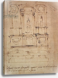 Постер Микеланджело (Michelangelo Buonarroti) Study for a double tomb for the Medici Tombs in the New Sacristy, 1521