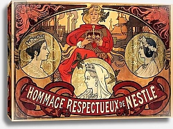 Постер Муха Альфонс Poster advertising Nestlé, tribute to Queen Victoria's Diamond Jubilee, 1897