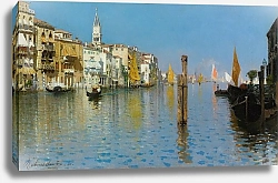 Постер Санторо Рубенс View Across The Grand Canal From Dorsoduro With The Bell Tower Of San Marco 