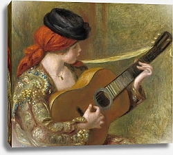 Постер Ренуар Пьер (Pierre-Auguste Renoir) Young Spanish Woman with a Guitar
