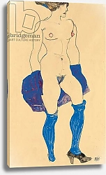 Постер Шиле Эгон (Egon Schiele) Standing woman with shoes and stockings, 1913