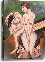 Постер Кирхнер Людвиг Эрнст Two Nudes in the Room; Zwei Akte im Raum, 1914