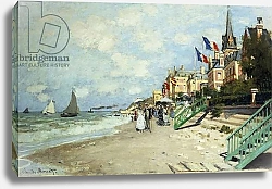 Постер Моне Клод (Claude Monet) The Beach at Trouville; La Plage a Trouville, 1870