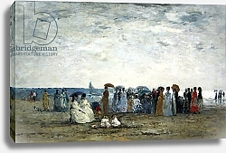 Постер Буден Эжен (Eugene Boudin) Swimmers on Trouville beach, 1869