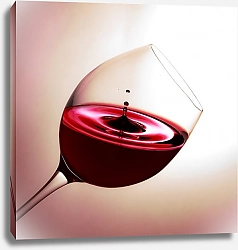 Постер Капля красного вина в бокале