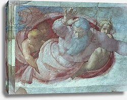 Постер Микеланджело (Michelangelo Buonarroti) Sistine Chapel: God Dividing the Waters and Earth