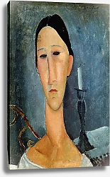 Постер Модильяни Амедео (Amedeo Modigliani) Hanka Zborowska with a Candlestick, 1919