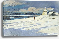 Постер Коровин Константин Winter Landscape with a small Church