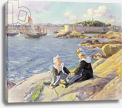 Постер Фурнье Альфред Breton Girls by the Harbour, Concarneau