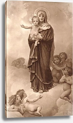 Постер Бугеро Вильям (Adolphe-William Bouguereau) Богородица и ангелы
