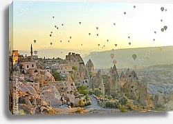Постер  Каппадокия, Турция, волшебные дымоходы Горем