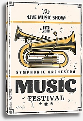 Постер Ретро плакат музыкального фестиваля симфонического оркестра