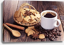 Постер Кофе с печеньем и корицей