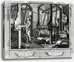 Постер Хогарт Уильям Industry and Idleness, The Fellow'Prentices at their Looms, plate 1, 1747