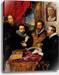 Постер Рубенс Петер (Pieter Paul Rubens) Четыре философа, слева направо: Рубенс, его брат Филипп, ученый Липсиус и его ученик Ян ван дер Ваув