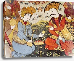 Постер Школа: Персидская Shah Abbas I and a Courtier offering fruit and drink 2