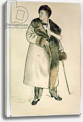 Постер Кустодиев Борис Portrait of the Opera Singer Feodor Ivanovich Chaliapin 1920-21 1