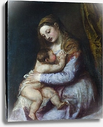 Постер Тициан (Tiziano Vecellio) Дева Мария, кормящая грудью Христа