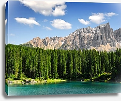 Постер Италия. Долина Валь ди Фасса. Озеро Карецца