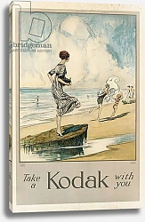 Постер 'Take a Kodak with you', an advertising poster for Kodak, c.1910