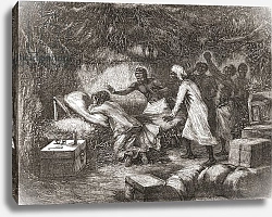 Постер Риоу Эдуард Death of Dr. Livingstone in the village of Tchitammbo, Africa, in 1873, illustration 1878