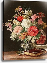 Постер Амон Розалия A Bouquet of Flowers with Camellias in a Silver Vase