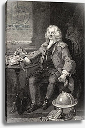 Постер Хогарт Вильям (последователи) Captain Thomas Coram, engraved by Benjamin Holl, from 'The Works of Hogarth', published 1833