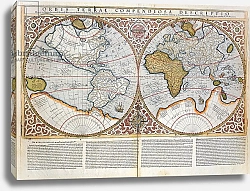 Постер Меркатор Герар Double Hemisphere World Map, 1587 2
