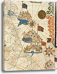 Постер Школа: Итальянская 17в. Marseille, Genoa and Venice, from a nautical atlas, 1646
