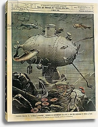 Постер Бельтрам Ахилл Underwater sea vessel for exploring seabed, illustration by Achille Beltrame, from La Domenica del Corriere, March 1, 1903