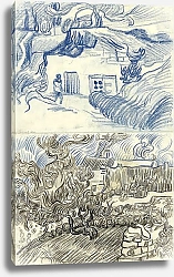Постер Ван Гог Винсент (Vincent Van Gogh) Пейзаж с домами, 1890
