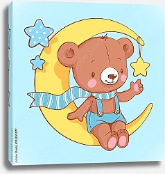 Постер Медвежонок на луне