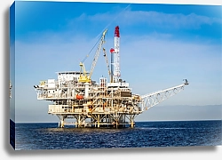 Постер Нефтяная платформа с краном в море