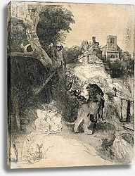 Постер Рембрандт (Rembrandt) AD.12.39-376 St. Jerome in an Italian landscape