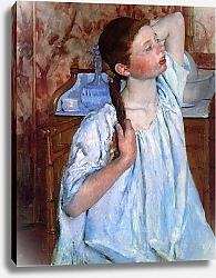 Постер Кассат Мэри (Cassatt Mary) Девушка, укладывающая волосы