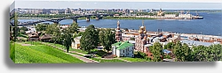 Постер Россия, Нижний Новгород. Панорама с видом на стрелку