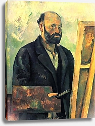 Постер Сезанн Поль (Paul Cezanne) Автопортрет с палитрой