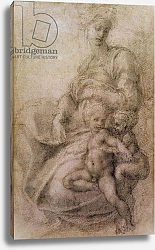Постер Микеланджело (Michelangelo Buonarroti) The Virgin and Child with the infant Baptist, c.1530