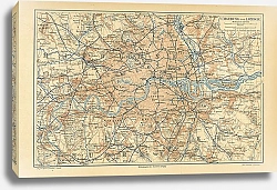 Постер Карта окрестностей Лондона, конец 19 в. 1