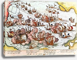 Постер Хогенберг Франц (карты) Naval Combat between the Beggars of the Sea and the Spanish in 1573