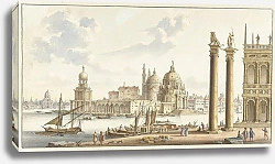 Постер Колл ван Ян Gezicht op de Sta. Maria della Salute vanaf het S. Marcoplein te Venetië