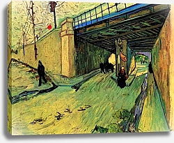 Постер Ван Гог Винсент (Vincent Van Gogh) Железнодорожный мост на Авеню Монмажор в Арле