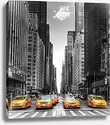 Постер Авеню с желтыми такси в Нью-Йорке