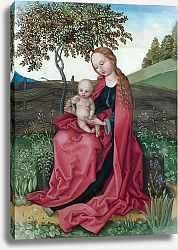 Постер Неизвестен Дева Мария с младенцем в саду