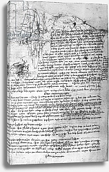 Постер Леонардо да Винчи (Leonardo da Vinci) Fol.145v-b, page from Da Vinci's notebook